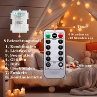 taiyongkang 6m 40 LED meleg fehér tündérfény, USB és elemmel működő, 8 üzemmód és időzítő, karácsony dekoráció 3