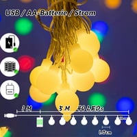 taiyongkang 6m 40 LED meleg fehér tündérfény, USB és elemmel működő, 8 üzemmód és időzítő, karácsony dekoráció 2