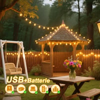 Taiyongkang Vnútorná svetelná reťaz 6M 40 LED gúľ, na batérie a USB, teplá biela, časovač a 8 režimov, vianočná a interiérová dekorácia 2