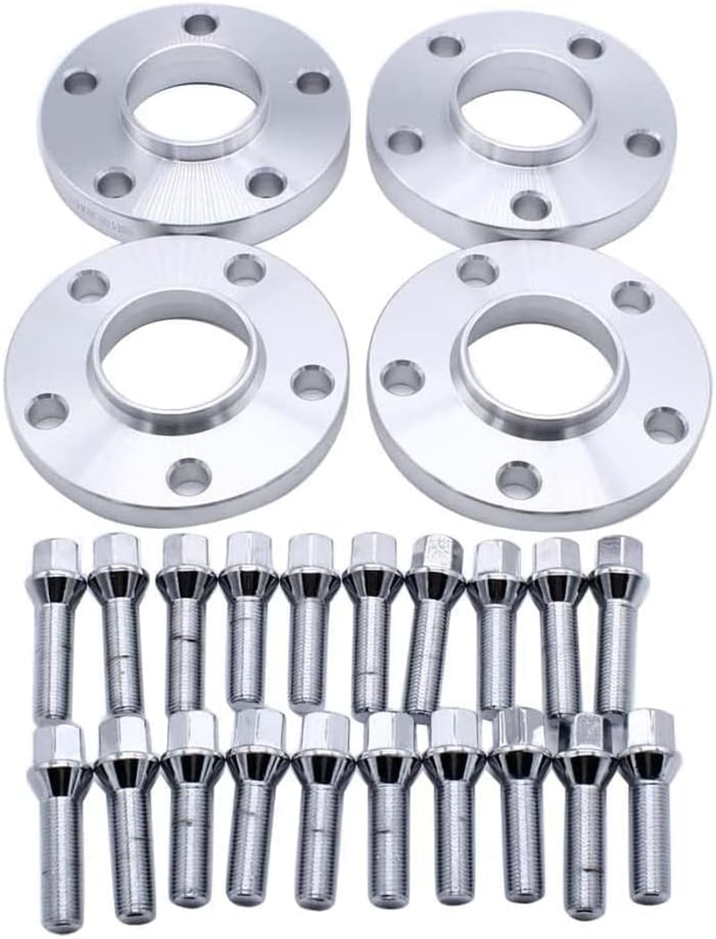 TAKPART Keréknyomtáv Szélesítő Szett 15mm és 20mm, 57.1mm Középső Furattal, 5x112 Osztókörrel, 20db M14x1.5 Kerékcsavarral Audi TT A3 A4 A6 