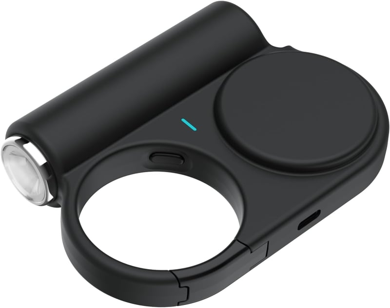 TakTark 5000 mAh Power Bank 15W gyorstöltéssel, nyújtható USB-C kábellel, zseblámpa funkcióval és akasztóval iPhone 16/15/14/13/12, Samsung 