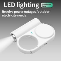 TakTark 5000 mAh Power Bank 15W - Hordozható Töltő Nyújtható Kábellel, USB-C Be/Kimenet, Zseblámpa Funkcióval, Akasztóval iPhone és Samsung  4