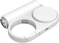 TakTark 5000 mAh Power Bank 15W - Hordozható Töltő Nyújtható Kábellel, USB-C Be/Kimenet, Zseblámpa Funkcióval, Akasztóval iPhone és Samsung  1