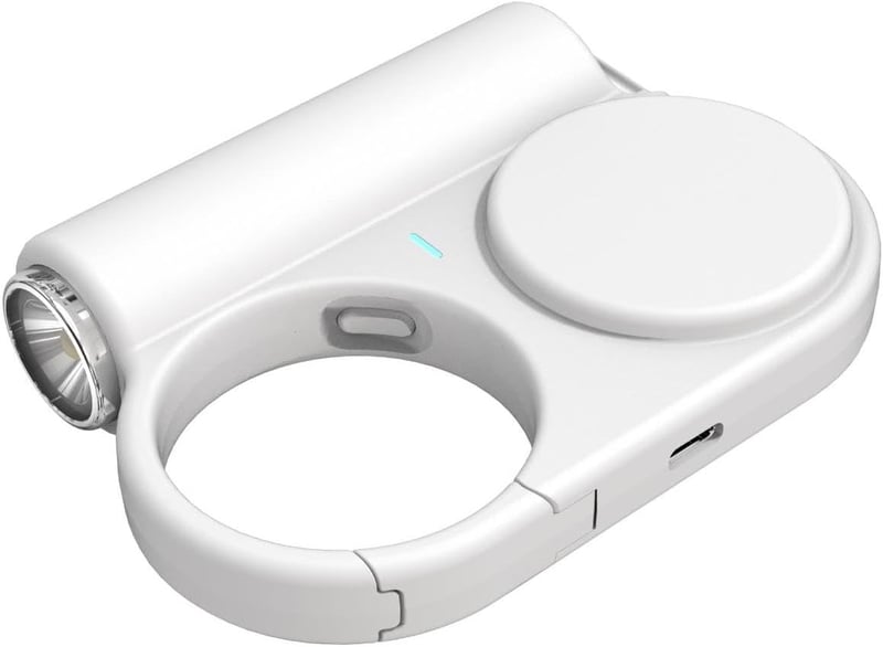 TakTark 5000 mAh Power Bank 15W - Hordozható Töltő Nyújtható Kábellel, USB-C Be/Kimenet, Zseblámpa Funkcióval, Akasztóval iPhone és Samsung 