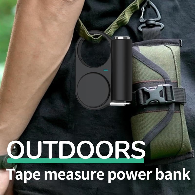 TakTark 5000 mAh Power Bank 15W gyorstöltéssel, nyújtható USB-C kábellel, zseblámpa funkcióval és akasztóval iPhone 16/15/14/13/12, Samsung 