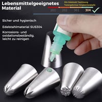 TAKUZA 100 db일次용Habzsák Szett 6 Csatornafejjel és Klipsszel Tortadekoráláshoz - Medium Size 100 Pieces + 6 Nozzles 5
