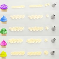 TAKUZA Professzionális Cukrász Szett 6 Részes Rozsdamentes Csatornázó Fúvóka Torta Sütemény Cupcake - Silver 5