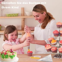 TAKUZA Professzionális Cukrász Szett 6 Részes Rozsdamentes Csatornázó Fúvóka Torta Sütemény Cupcake - Silver 7
