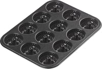 Tala Performance 12 Adag Mini Dekoratív Sütőforma Antracit 35x27cm Profi Acél - Single, 12 Cup Mini Decorative Bun Tin 1