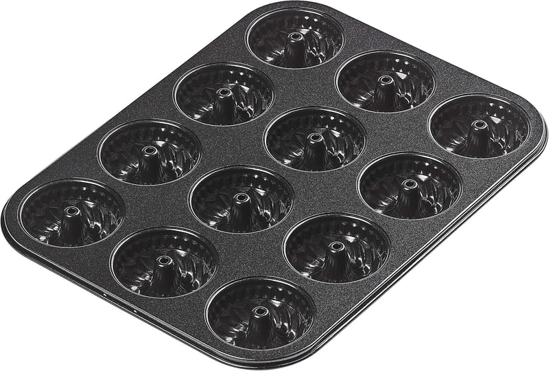 Tala Performance 12 Adag Mini Dekoratív Sütőforma Antracit 35x27cm Profi Acél - Single, 12 Cup Mini Decorative Bun Tin