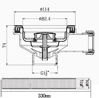 Talea 114mm-es konyhai mosogató szűrő túlfolyással XK267GE 2