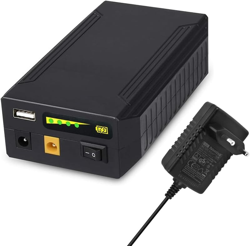 TalentCell 100WH Újratölthető Lítium-ion Akkumulátor - 12V/8300mAh, 9V/11000mAh, 5V/20000mAh - LED Szalaghoz, Kamerához, Fekete