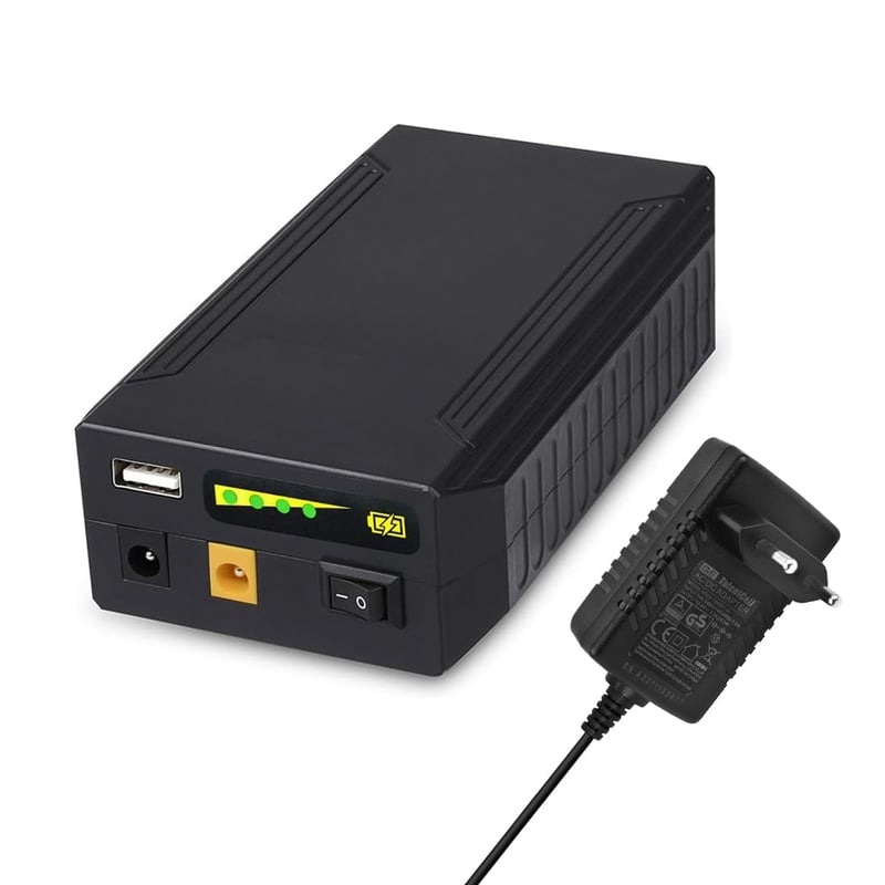 TalentCell 100WH Punjiva Litij-ionska Baterija - 12V/8300mAh, 9V/11000mAh, 5V/20000mAh - Za LED Trake, Kamere, Crna