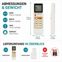 Náhradný diaľkový ovládač TALENTEC Home pre klimatizácie Mitsubishi, Firstline, Hitachi a Coventry | MSD-09NV, AR848, E02448426 | Nie je univerzálny | Dosah 8 m | Biely 3