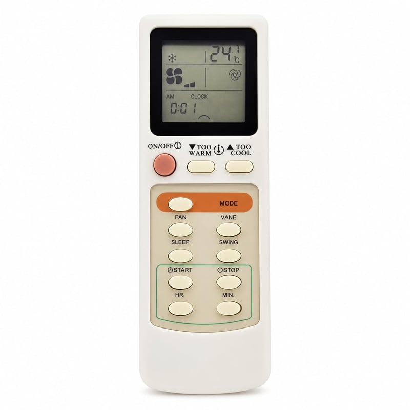 Náhradný diaľkový ovládač TALENTEC Home pre klimatizácie Mitsubishi, Firstline, Hitachi a Coventry | MSD-09NV, AR848, E02448426 | Nie je univerzálny | Dosah 8 m | Biely