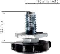 TALENTEC magasságállítható menetes talp Samsung mosógéphez 2 db rezgéscsillapító bevonattal DC97-00920U rozsdamentes acél fekete fémes 4