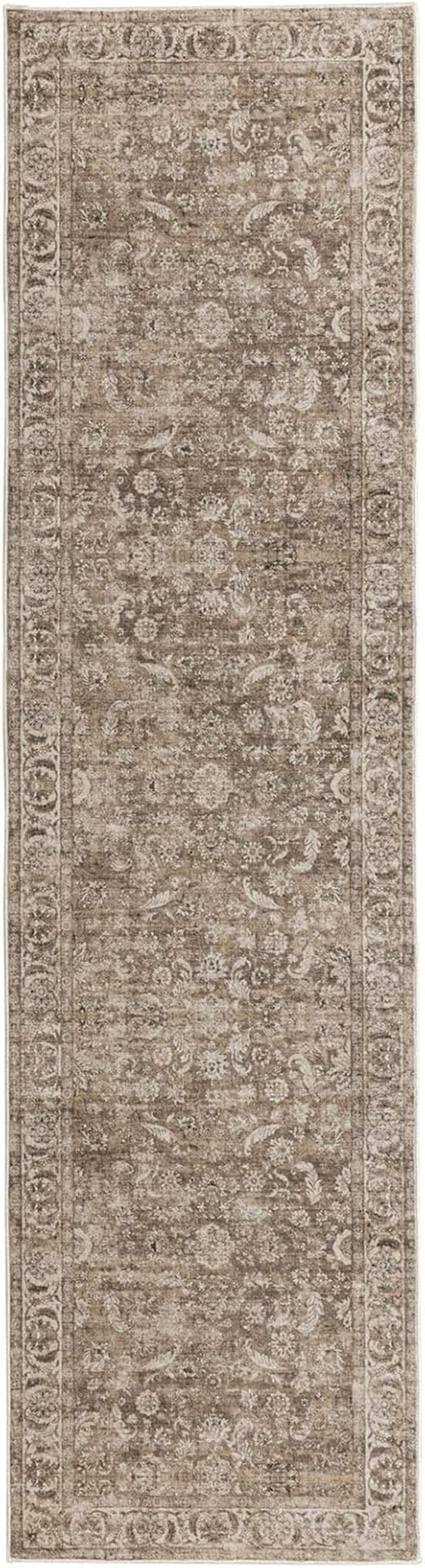 TALETA Vintage Futó Szőnyeg 80x300cm Barna Csúszásmentes Mosható Konyha Folyosó