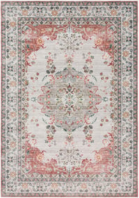 TALETA Vintage Virágmintás Szőnyeg Nappali és Hálószoba Részére - Mosható Mikroszálas Rövid Szálú Piros Szőnyeg, 120x170 cm 7