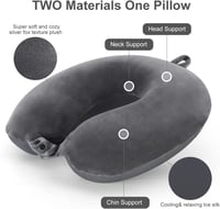 TALLGO utazási nyakpárna memóriahabos repülőgép párna szürke - Standard, Gray 4