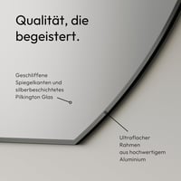 Okrúhle nástenné zrkadlo Talos Design s priemerom 100 cm v čiernom hliníkovom ráme, 5 — v spodnej časti sa nachádza malý škrabanec (stav: pozri 2. obrázok) 4