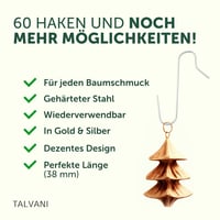 Cârlige Talvani în formă de S pentru globuri de Crăciun – Agățători duble premium pentru decorațiuni de brad, 50 buc, Auriu 3
