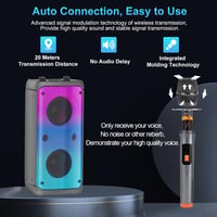 TAMPROAD 80W Bluetooth Hangszóró TWS Szubwoofer LED Kültéri Parti 4