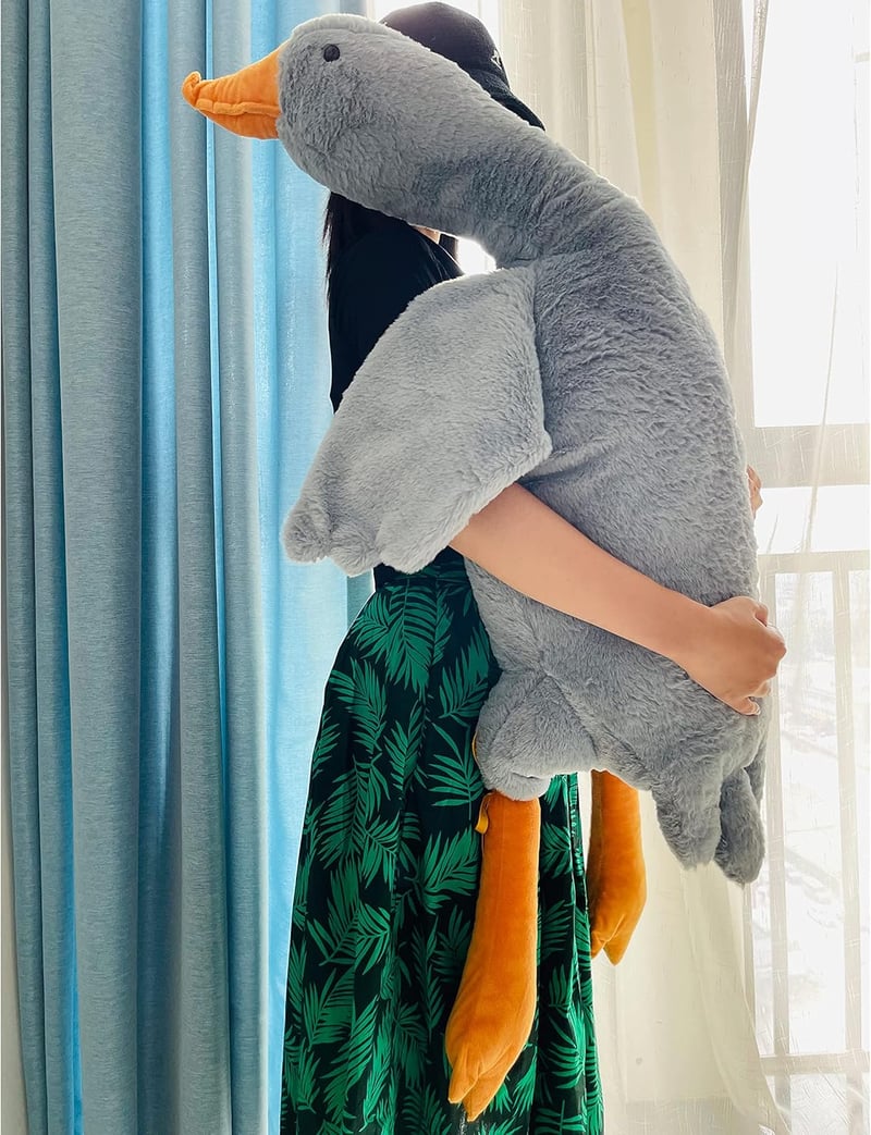 Tanha XXL Plüss Liba 130 cm Puha Játék Szürke Kawaii
