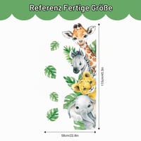 Autocolant de perete cu animale din junglă, sticker pentru ușă cu animale safari pentru camera copiilor, decor de perete 2
