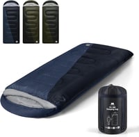 Sac de dormit TANSTRIDER XXL pentru camping pe timp de iarnă la 0 grade, cu sac de compresie 1