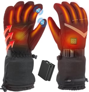 tantu Grijane Rukavice 7.4V/2x5000mAh s Baterijom - Veličina S - Vodootporne Unisex Rukavice s 4 Razine Grijanja za Skijanje, Motociklizam, Planinarenje