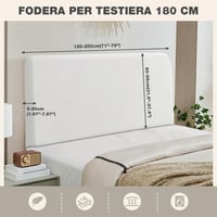 TAOCOCO Rugalmas Ágyfej Huzat 180-200cm Fehér Plüss Velúr Mosható 3
