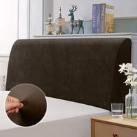 TAOCOCO Rugalmas Ágyfej Huzat Barna Velúr 180-200cm Mosható 1