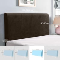 TAOCOCO Rugalmas Ágyfej Huzat Barna Velúr 180-200cm Mosható 4