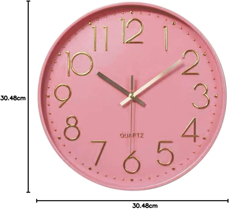 Taodyans 30 cm Néma Falióra Rózsaszín - Konyhához, Irodához, Hálószobához - Rose