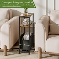 Taotigzu 3 szintes szűk éjjeliszekrény tárolópolccal és szövet kosárral 7