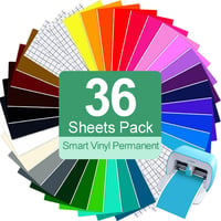 TAOYIO Smart Vinyl Permanent fólia pre Cricut Joy – 14 cm x 30,5 cm, samolepiaca vinylová súprava na notebook, telefón, stenu, 36 ks 1
