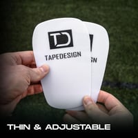 Apărători de tibie Tapedesign Performance 2.0 pentru bărbați, femei și copii, alb, pentru fotbal, reglabile individual, antiderapante, inserție pentru apărători de fotbal 2