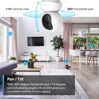 Tapo 1080P HD WiFi detská pestúnka, vnútorná bezpečnostná kamera pre bábätká, domácich miláčikov a seniorov, detekcia zvuku, detekcia osôb, obojsmerný zvuk, IR nočné videnie, kompatibilná s Alexou 3
