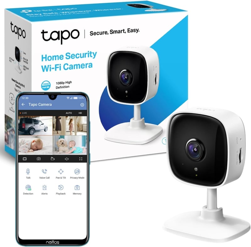 Tapo C100 Mini Okos Biztonsági Kamera 1080p Éjszakai Látással és Kétirányú Hanggal