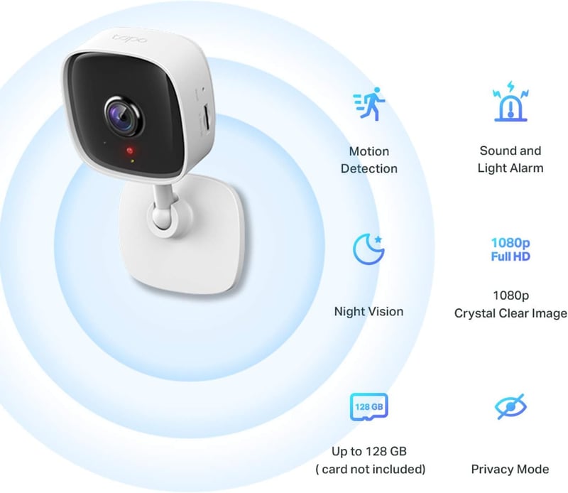 Tapo C100 Mini Okos Biztonsági Kamera 1080p Éjszakai Látással és Kétirányú Hanggal