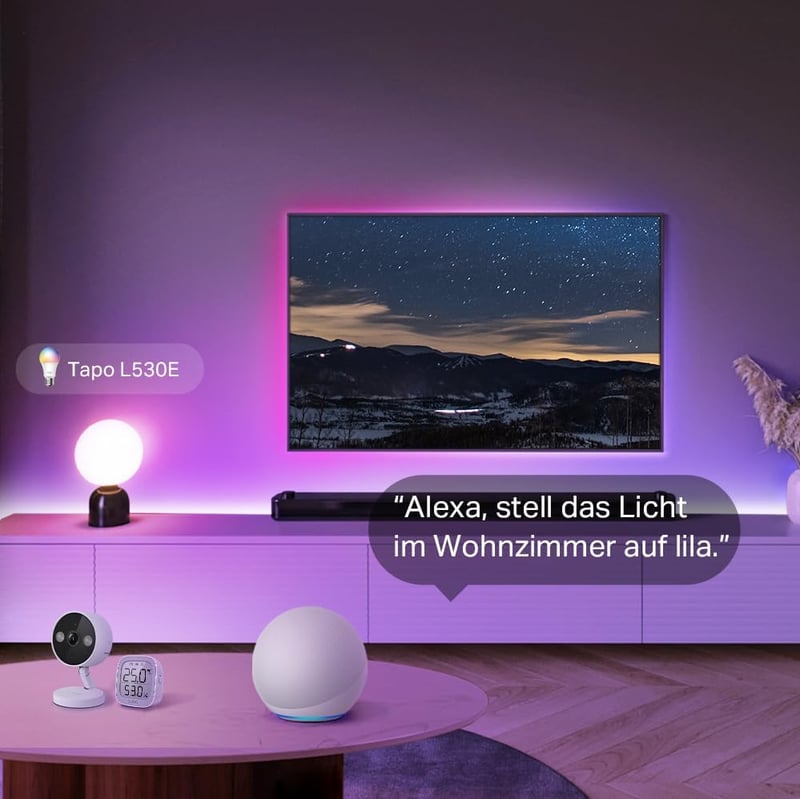 Tapo L530E E27 WiFi okos izzó, színváltó, dimmer, Alexa kompatibilis - 806 lm