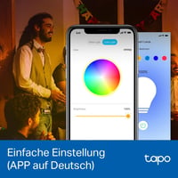 Tapo L530E E27 WiFi okos izzó, színváltó, dimmer, Alexa kompatibilis - 806 lm 2