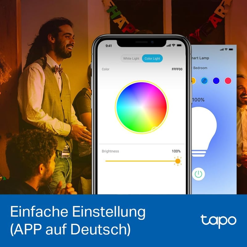 Tapo L530E E27 WiFi okos izzó, színváltó, dimmer, Alexa kompatibilis - 806 lm