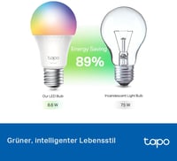 Tapo L535E okos WiFi E27 izzó, többszínű, dimmelhető, Matter/Alexa/Google kompatibilis 8