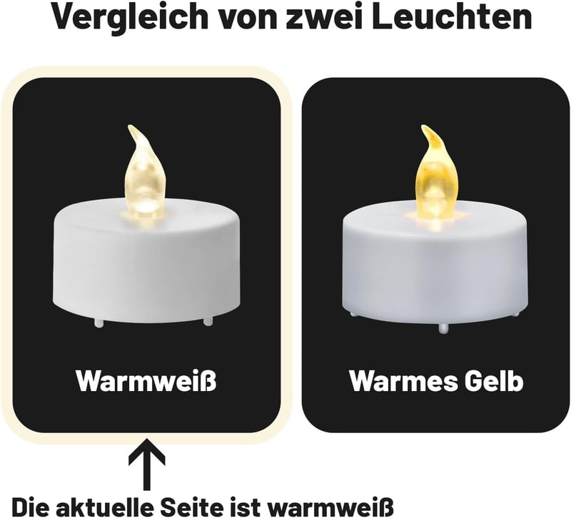 Tappovaly 100 db LED gyertya, elemmel működő, meleg fehér, 300 órás - 100 Stück, Warm White