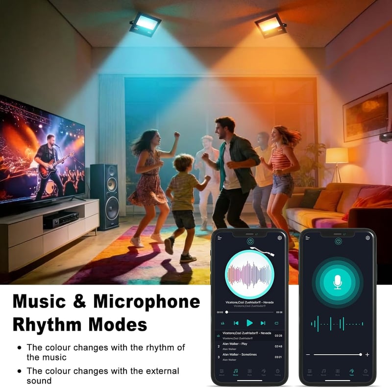 Taptoron 50W Smart RGB LED Reflektor 2db Távirányítóval és App Vezérléssel