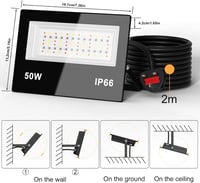 Taptoron 50W Smart RGB LED Reflektor 2db Távirányítóval és App Vezérléssel 8