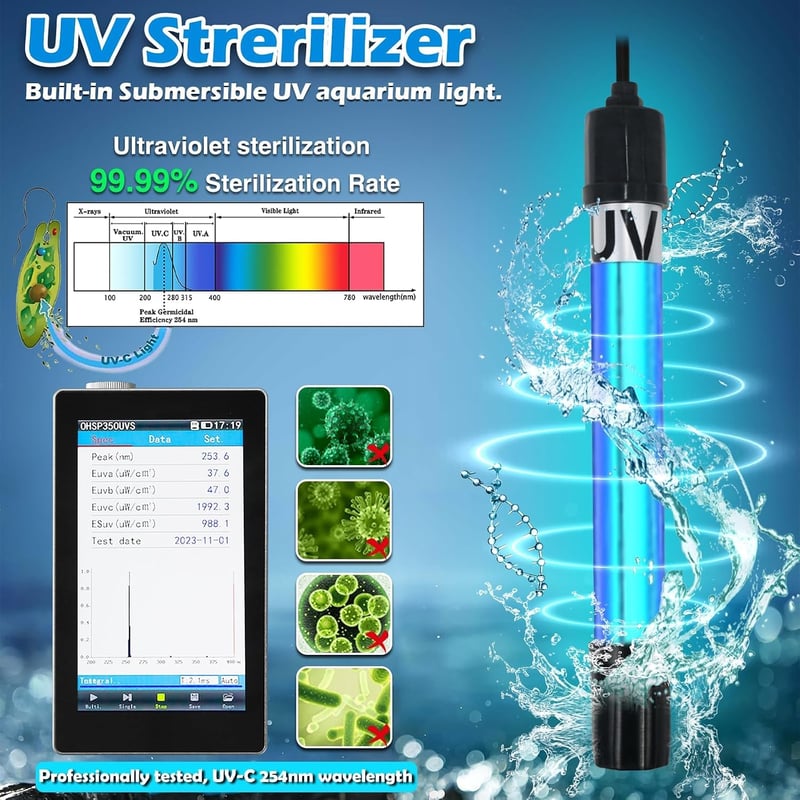 Tararium belső akváriumi szűrő UV funkcióval 300-1200 literes tartályhoz