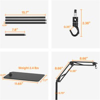 Suport pentru lampă de căldură Tararium CRL-1200 pentru reptile în terariu - negru 6