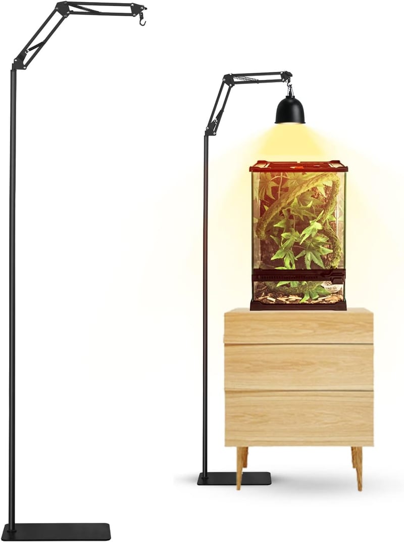 Suport pentru lampă de căldură Tararium CRL-1200 pentru reptile în terariu - negru